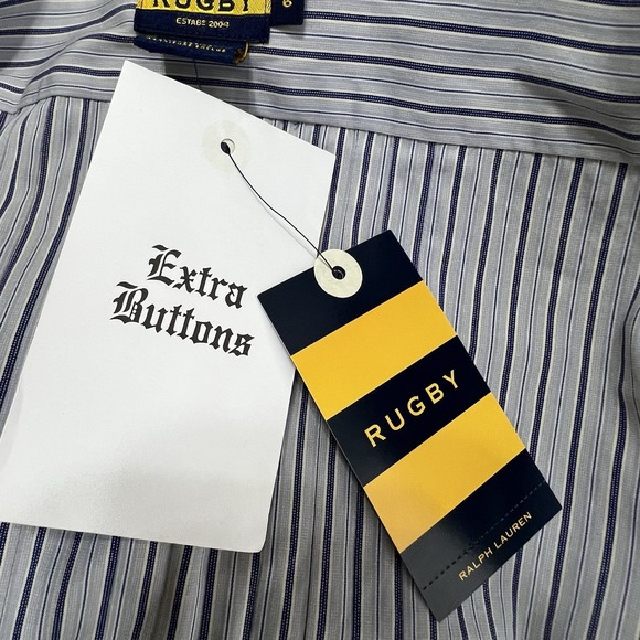 NEW! Ralph Lauren Rugby Button Up Shirt Dress Blue White Ticking Stripe Size 6 - Picture 14 of 16